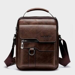 Weixier Dark Brown Men's Messenger Bag